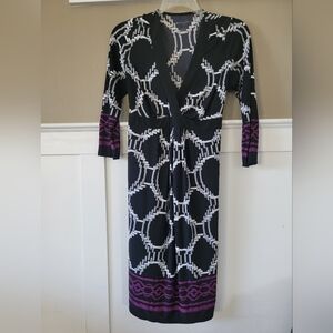 Liz Lange Maternity Dress, Black/White/Light Grey/Purple, Size‎ Medium